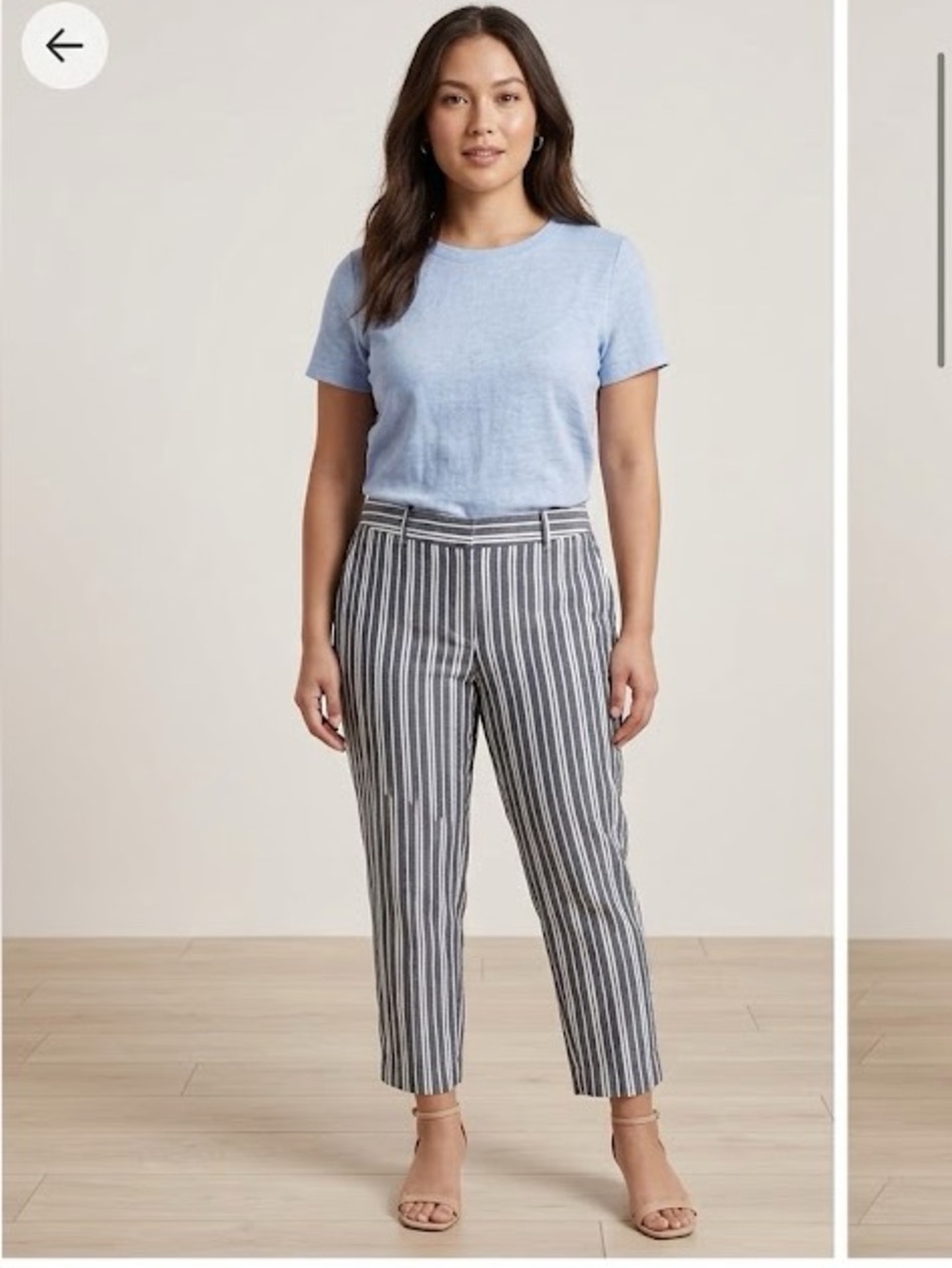 NWT Banana Republic Gray and White Striped Crop Trousers